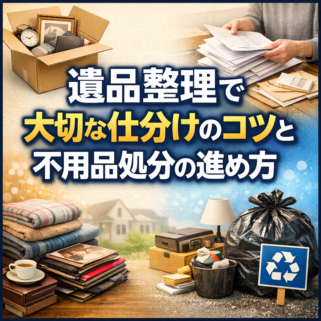 遺品整理で大切な仕分けのコツと不用品処分の進め方