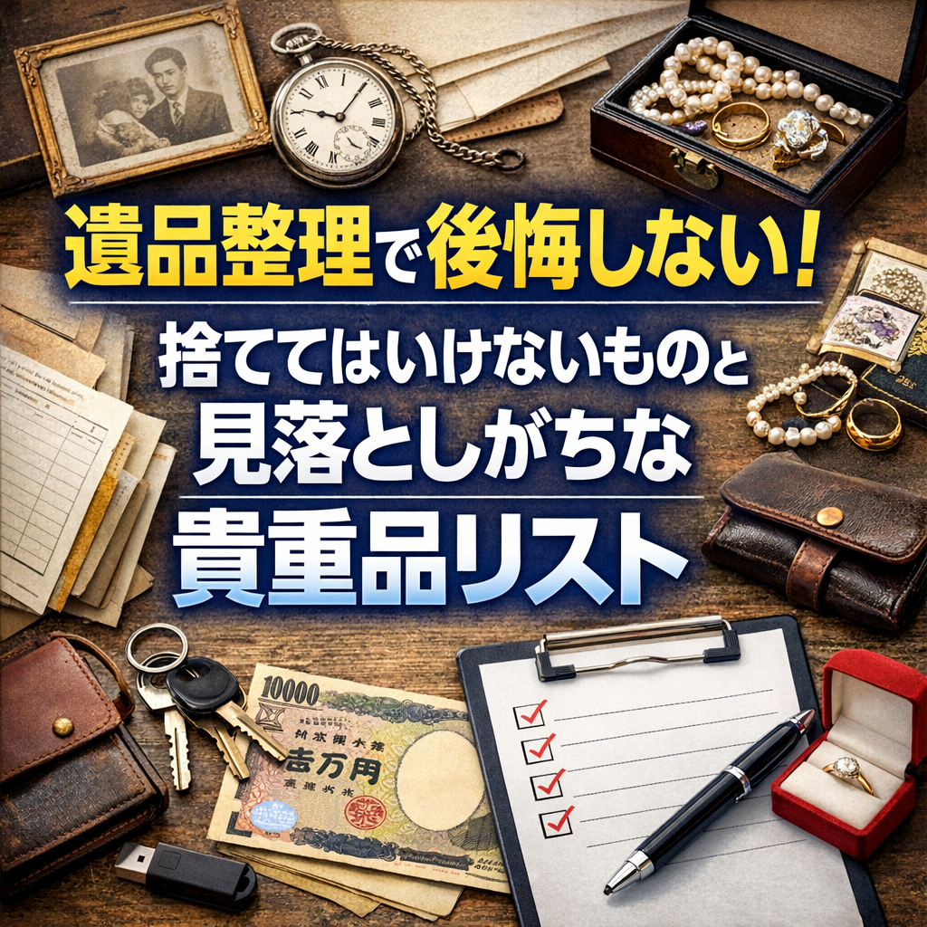 遺品整理で後悔しない！捨ててはいけないものと見落としがちな貴重品リスト