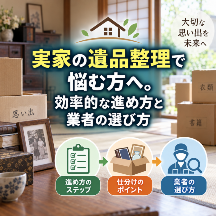 実家の遺品整理で悩む方へ。効率的な進め方と業者の選び方