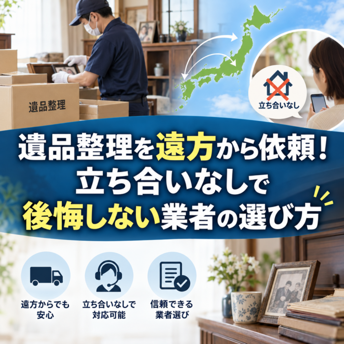遺品整理を遠方から依頼！立ち合いなしで後悔しない業者の選び方